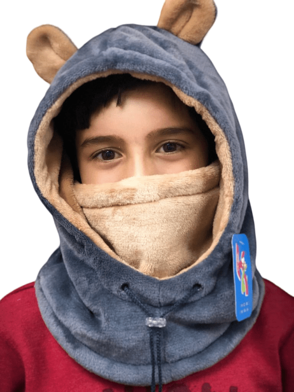 CUELLO CAPOTA OSITO - GRIS CON BEIGE