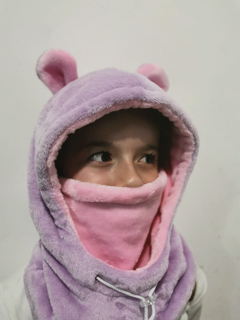 Cuello capota osito – Lila con rosado