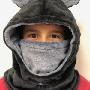 Cuello capota osito – Negro con gris