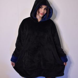 Buzo koala gigante doble faz – Negro y azul oscuro