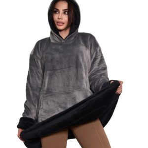 Buzo koala gigante doble faz – Negro y gris